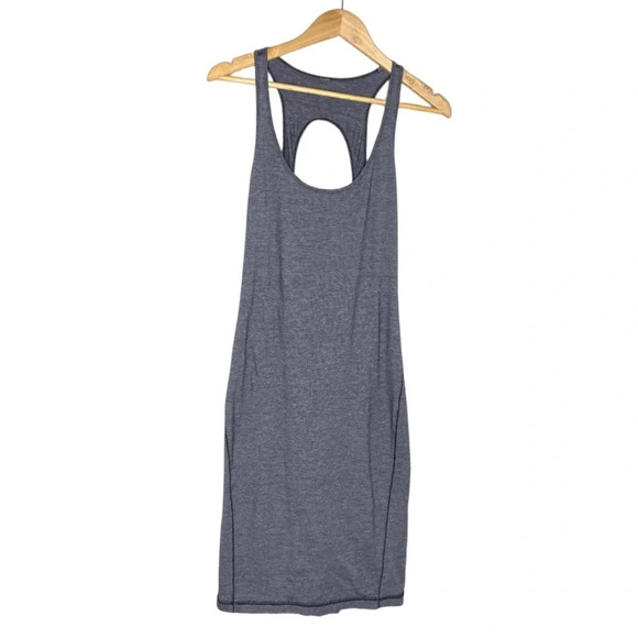 Lululemon Black White Micro Stripe Go For It Athletic Midi Dress Size 8 - Picture 2 of 11